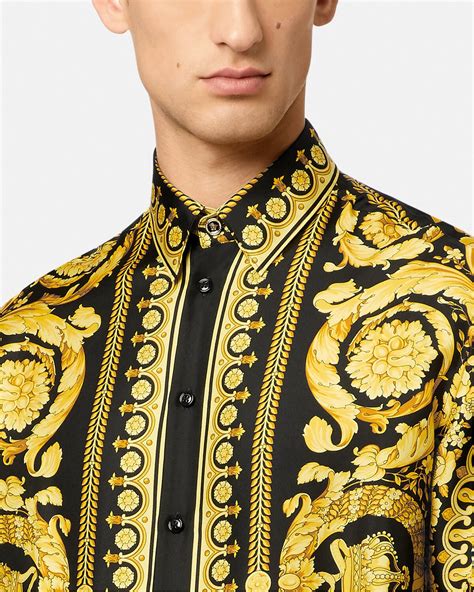 versace digital barocco print silk shirt|Versace barroco print silk shirt.